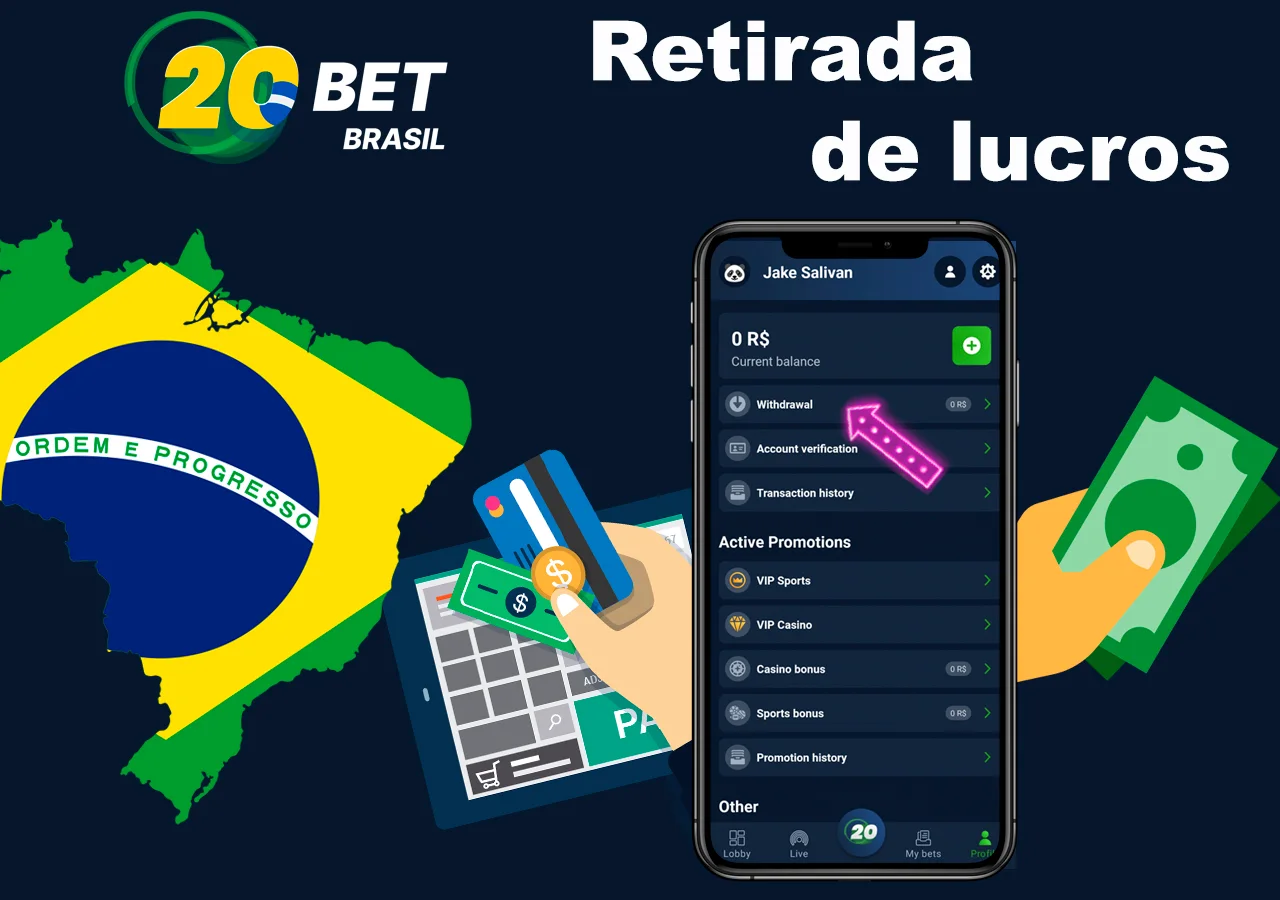 Levantamento de fundos no aplicativo da 20Bet