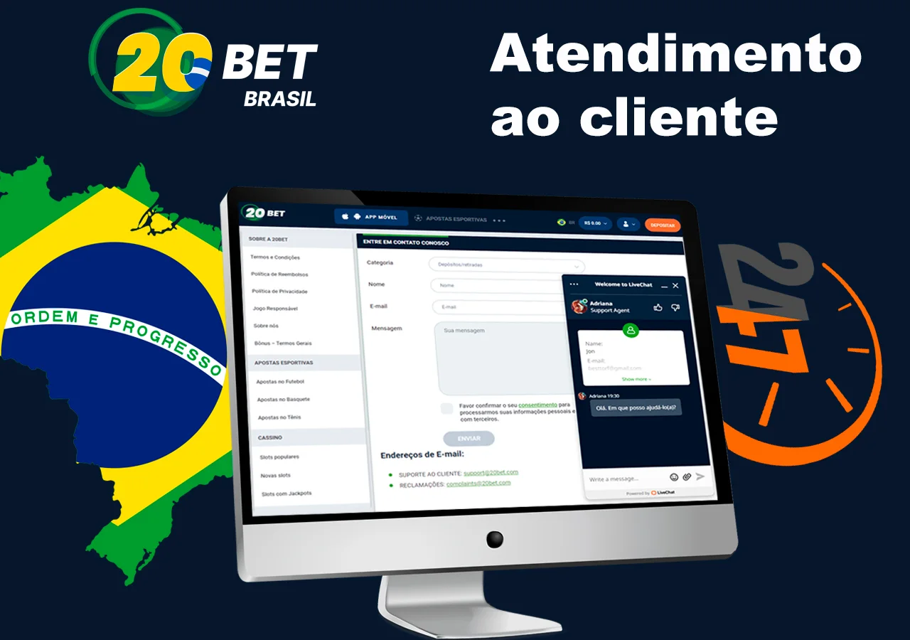 Serviço de atendimento ao cliente 24 horas da casa de apostas 20Bet