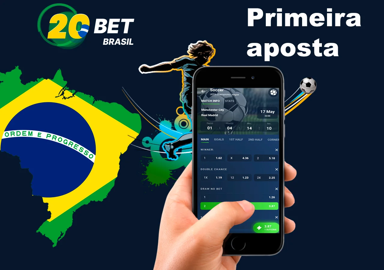 Como fazer a sua primeira aposta na casa de apostas oficial 20bet no Brasil.